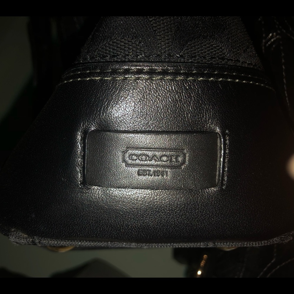 Coach Signature 11063 Satchel Black Purse Handbag - Picture 9 of 10
